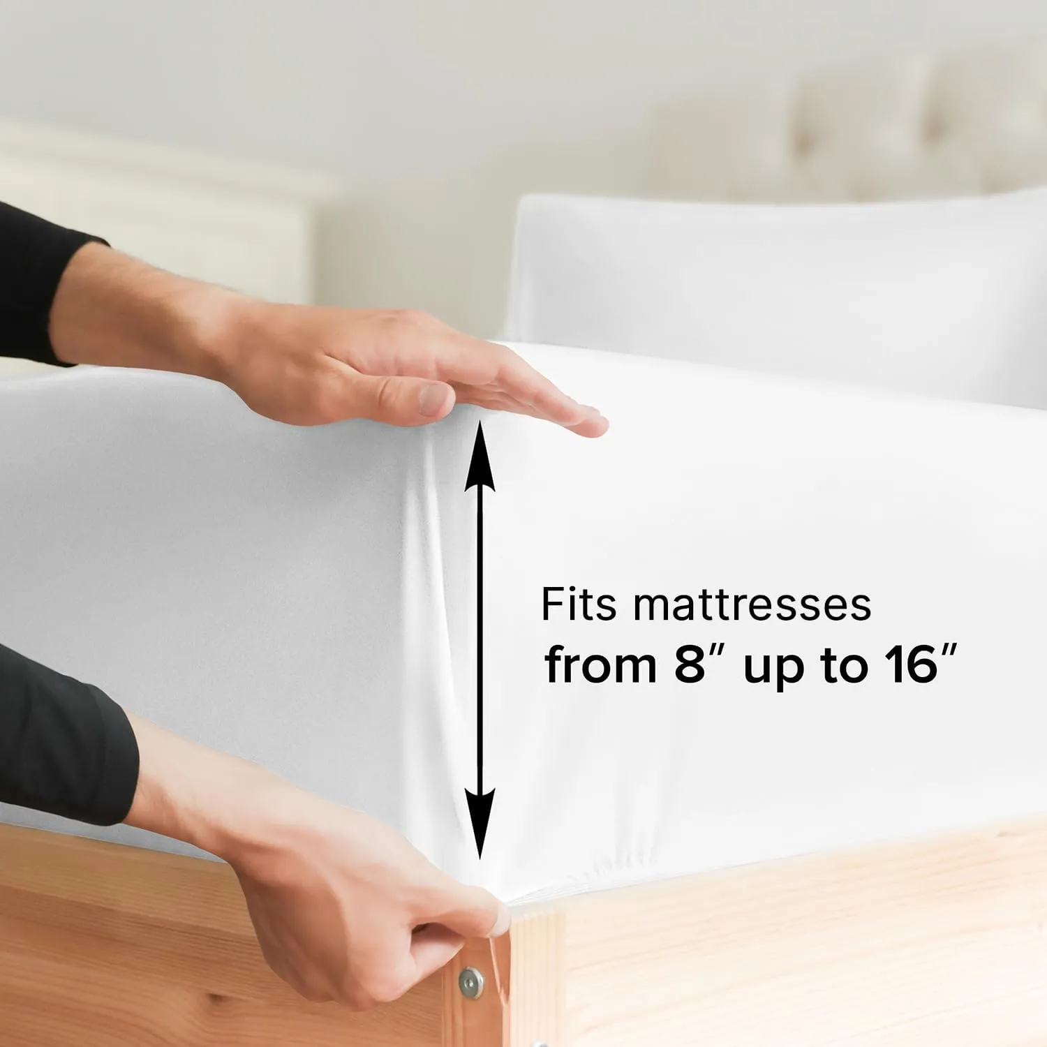 1000 Thread Count Queen Sheet Set - 100% Cotton Bed Sheets - Softer Than Egyptian Cotton - 4-Piece White Queen Set - Soft Sateen Weave - Hotel Luxury Bedding, 16" Deep Pocket Fits up to 17" Mattresses