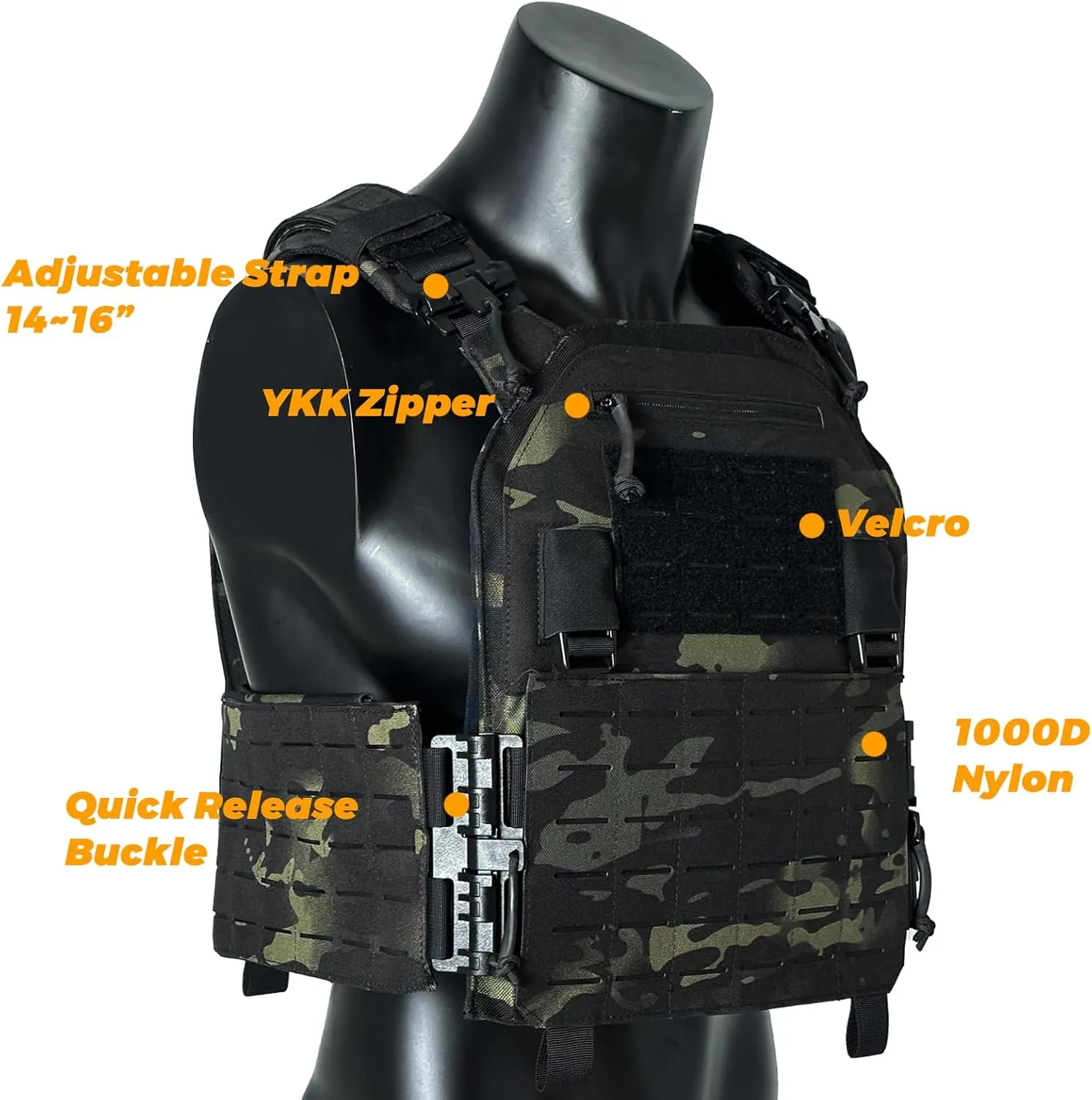 1000D Lightweight Adjustable Camouflage Clothing Suits Quick Release for Jungle Hunting Shooting Airsoft Wildlife