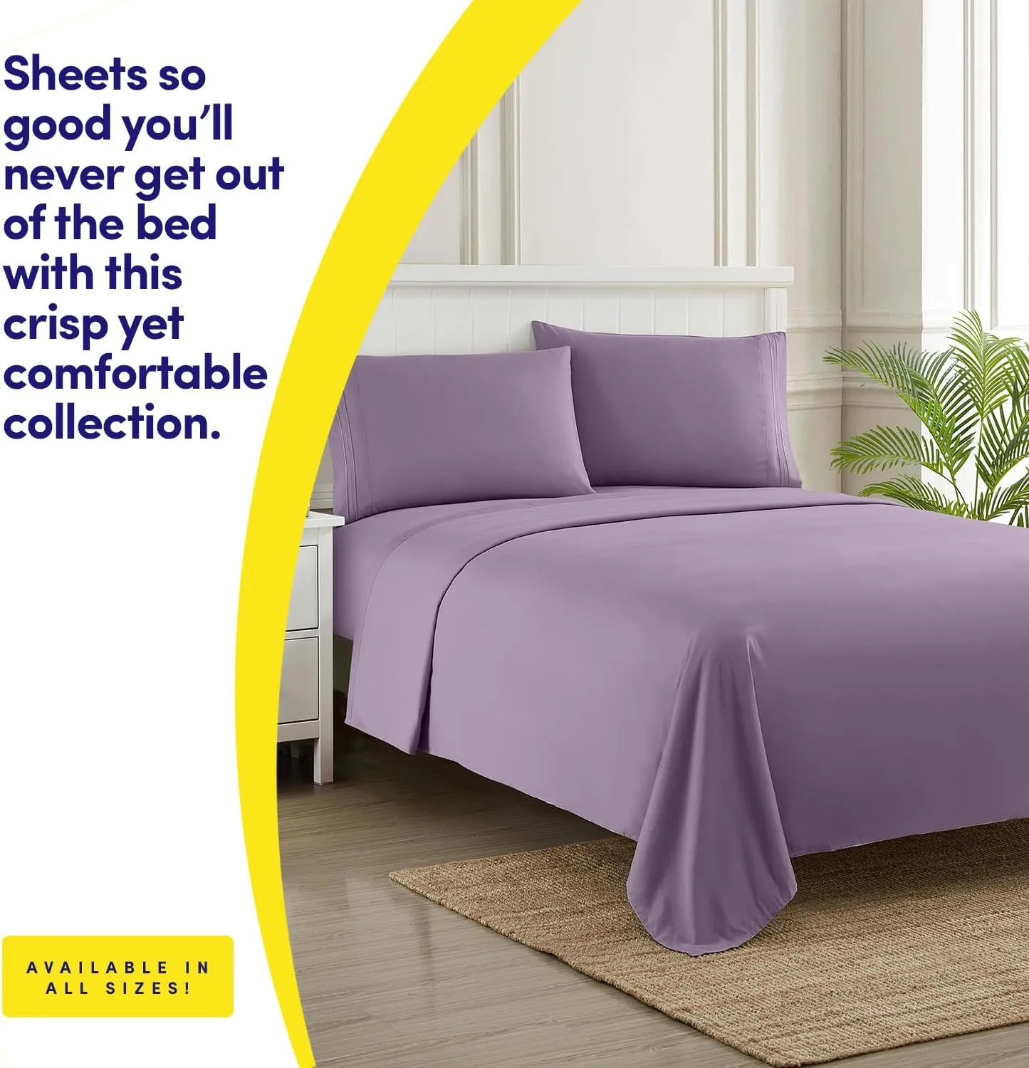1500 Supreme Collection Full Sheet Sets Plum - Luxury Hotel Bed Sheets and Pillowcase Set for Full Mattress - Extra Soft, Elastic Corner Straps, Deep Pocket Sheets, Full Plum