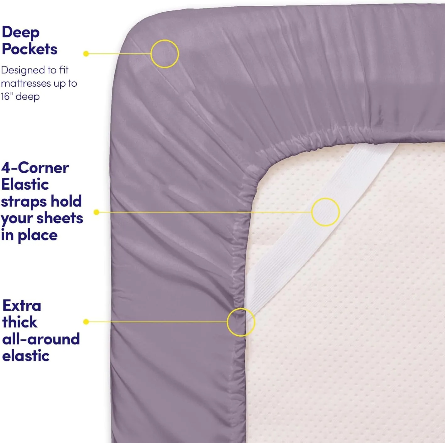 1500 Supreme Collection Full Sheet Sets Plum - Luxury Hotel Bed Sheets and Pillowcase Set for Full Mattress - Extra Soft, Elastic Corner Straps, Deep Pocket Sheets, Full Plum