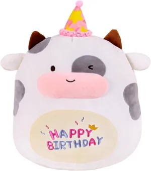 16" Cow Plush Toy Cute Cow Stuffed Animals Soft Pillow Plushies Kawaii Cow Plushie for Girls Boys Kids Birthday Easter Gifts Decor