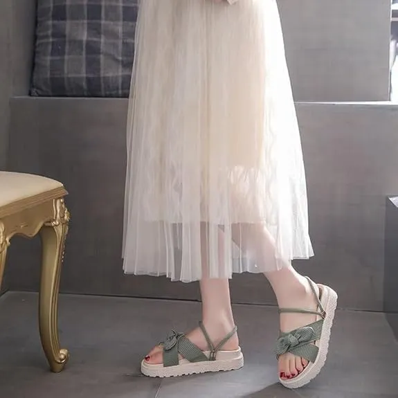 2025 New Bow Tie Sandals For Women Flat, Summer Fashion Casual Platform Sandals, Soft And Comfortable Slip-On Slipper