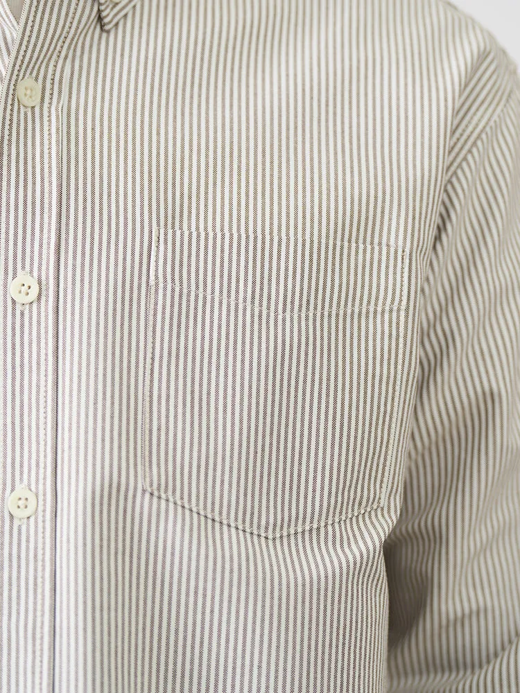 210gsm Oxford Fabric Vintage Vertical Striped Shirts