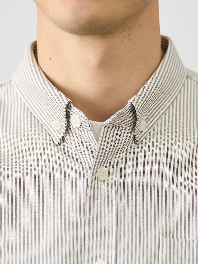 210gsm Oxford Fabric Vintage Vertical Striped Shirts
