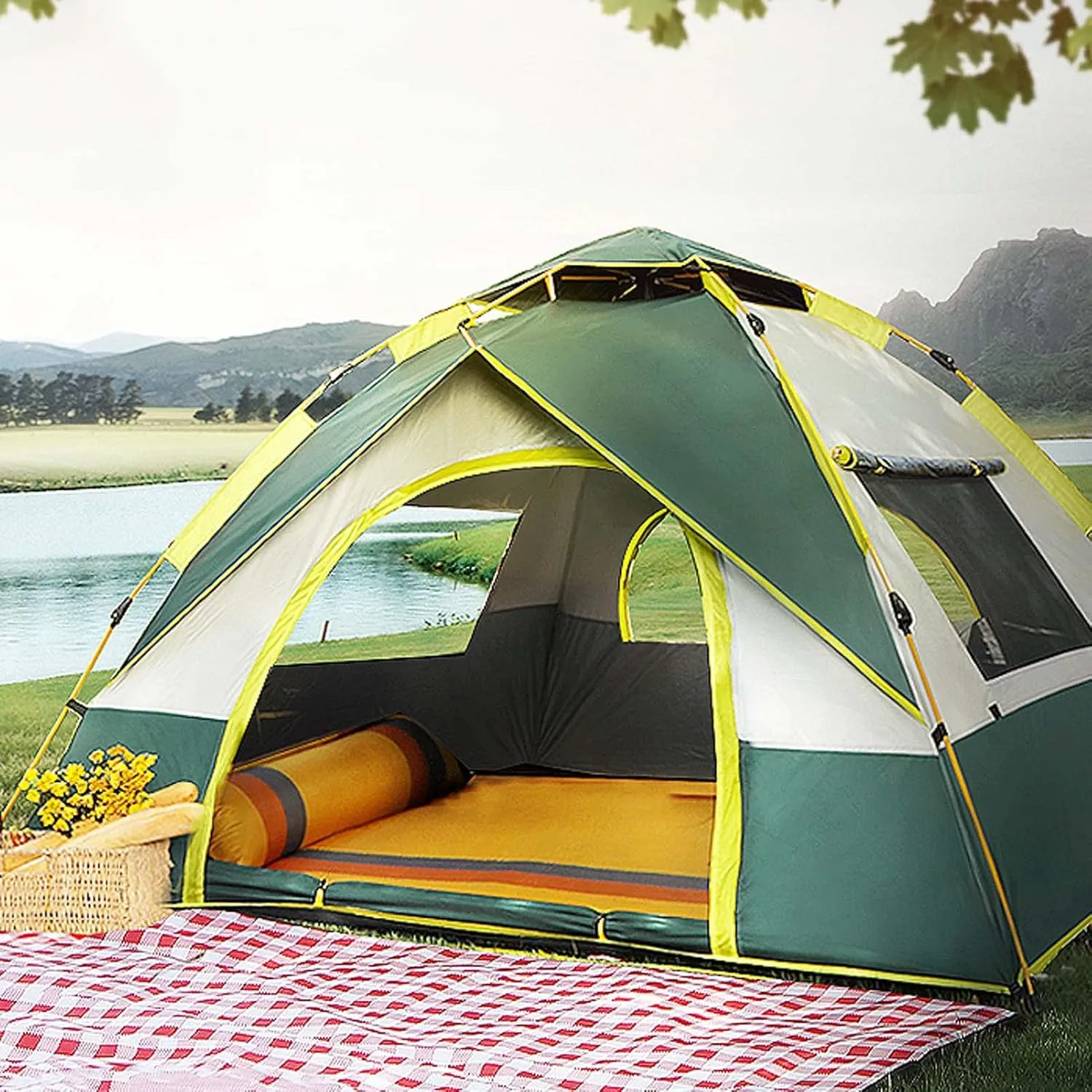 2/3/4 Person Camping Dome Tent 83x59x49 inch, Instant Pop Up Tent for Camping, Ultralight Dome Tent, 4 Person Instant Camping Tent with Removable Rain Fly, 60 Seconds Set Up Tents