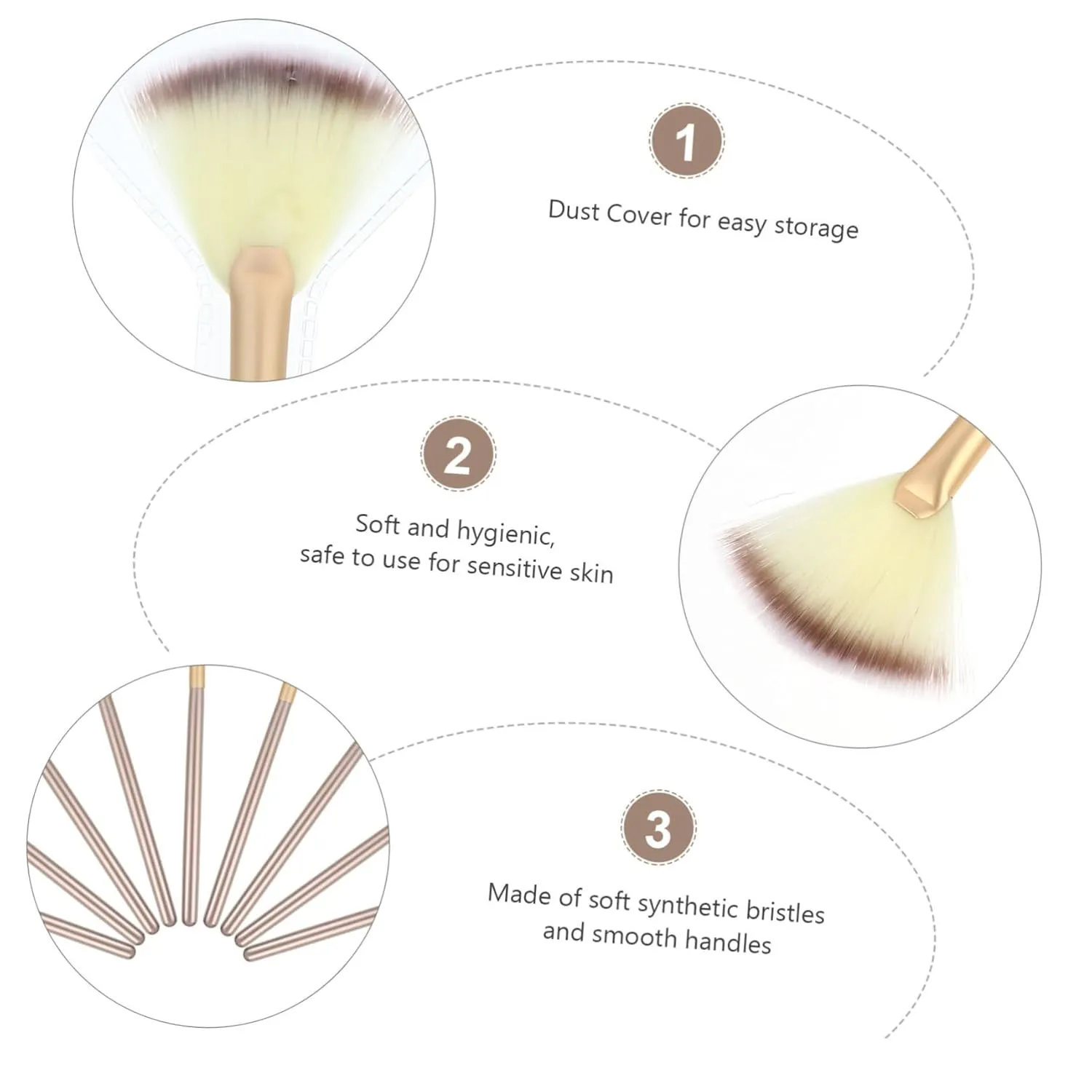 27pcs Highlighter Brush Portable Makeup Brushes for Face for Cheekbones Nose and Brow Bone Soft Synthetic Bristles for Easy Cleaning and Application