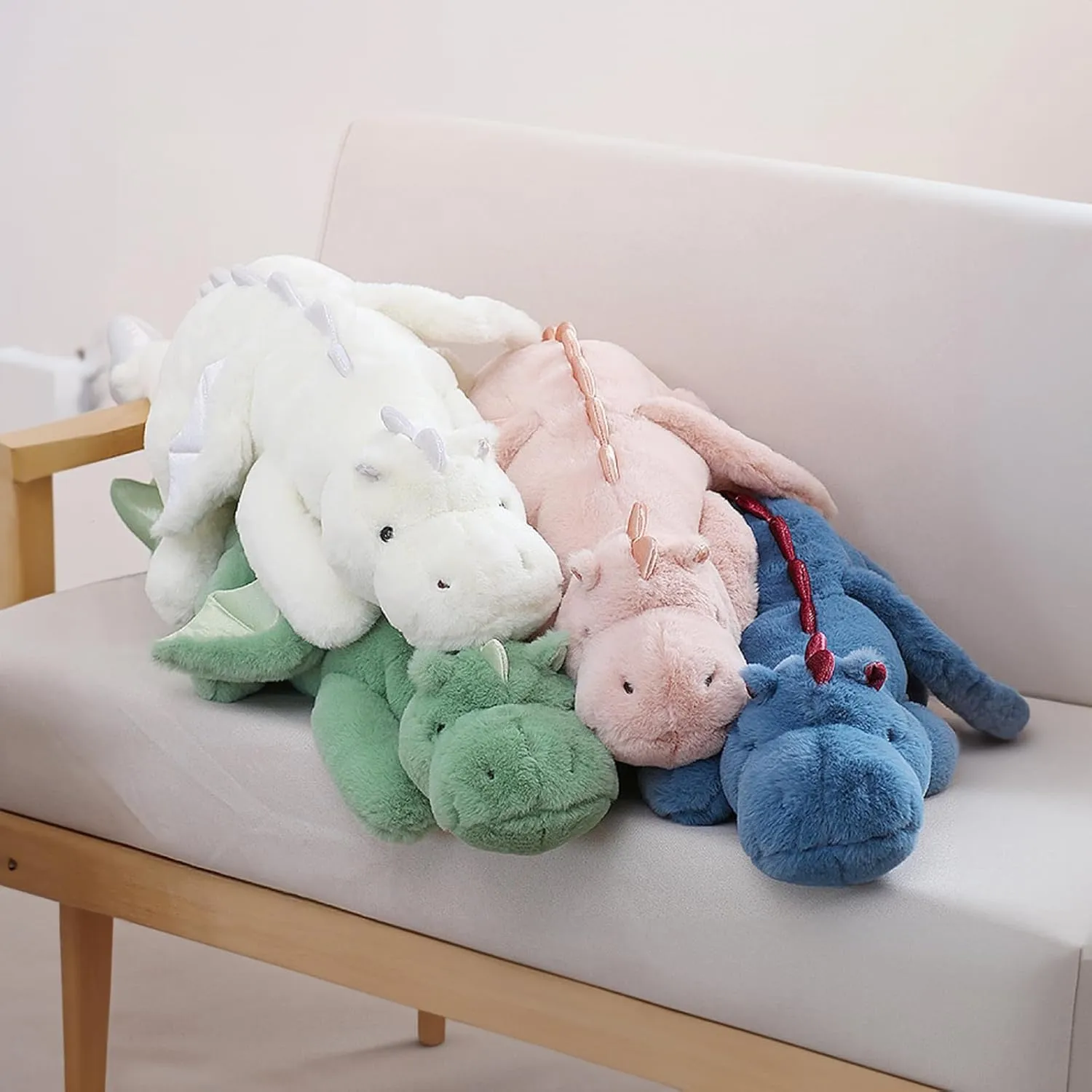 40In 5Lb Weighted Stuffed Animals,Cute Plush Dragon,Weighted Stuff Dinosaur Toy for Kids Adult Gift or Decoration (5lb, White)