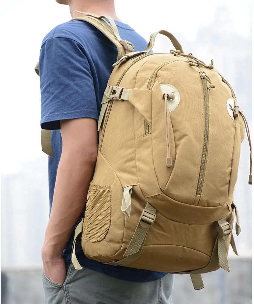 40L Camping Backpack Bag Hiking Climbing Rucksack Waterproof Trekking Camouflage Army Backpak Outdoor Daypack-Army Green