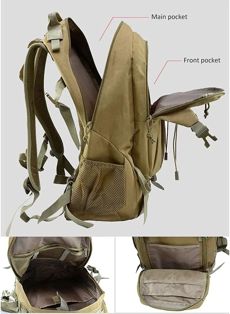 40L Camping Backpack Bag Hiking Climbing Rucksack Waterproof Trekking Camouflage Army Backpak Outdoor Daypack-Army Green