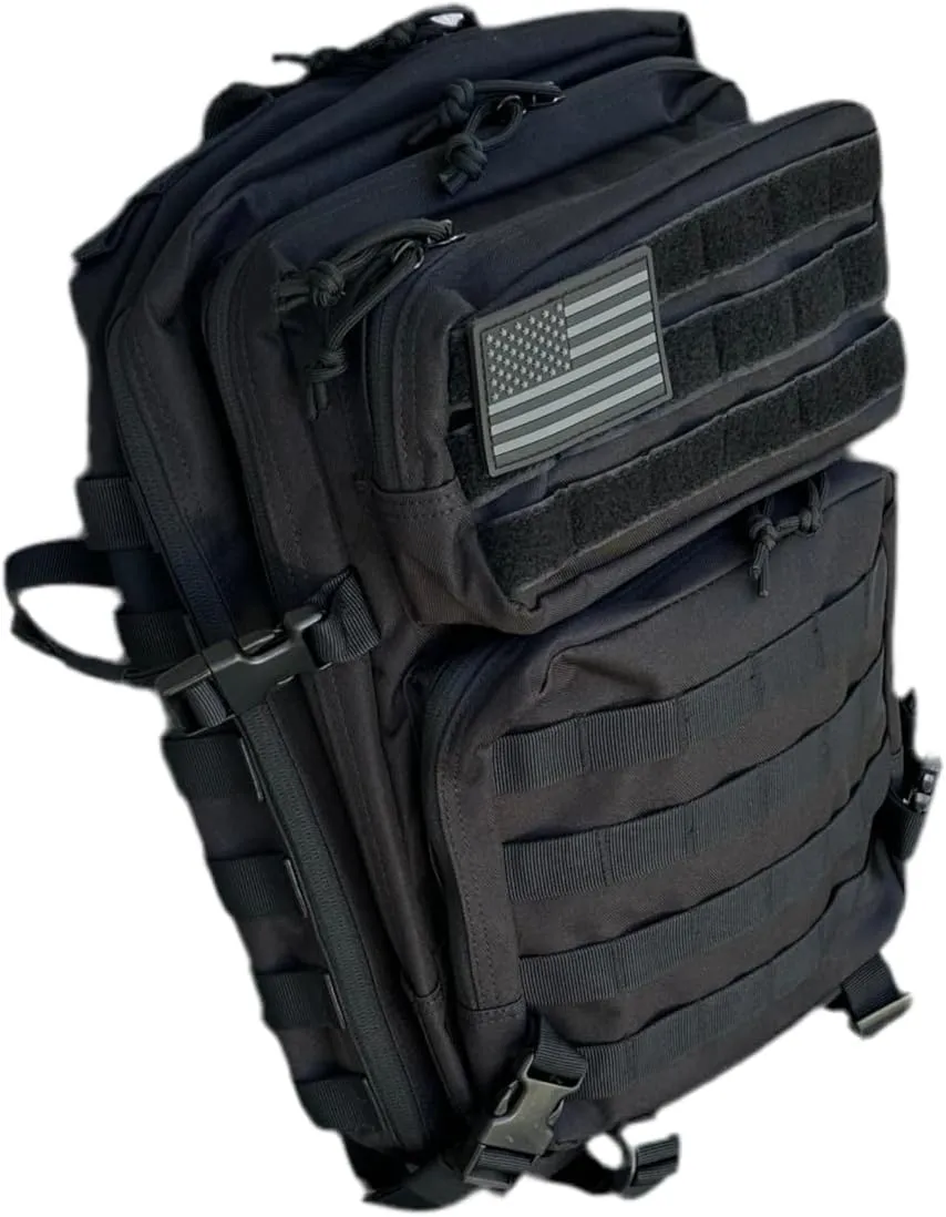 40L Tactical Backpack – 900D/1000D Molle Assault Pack, 3-Day Survival, Hiking, Camping, Travel Gear (BLACKOUT STEALTH)
