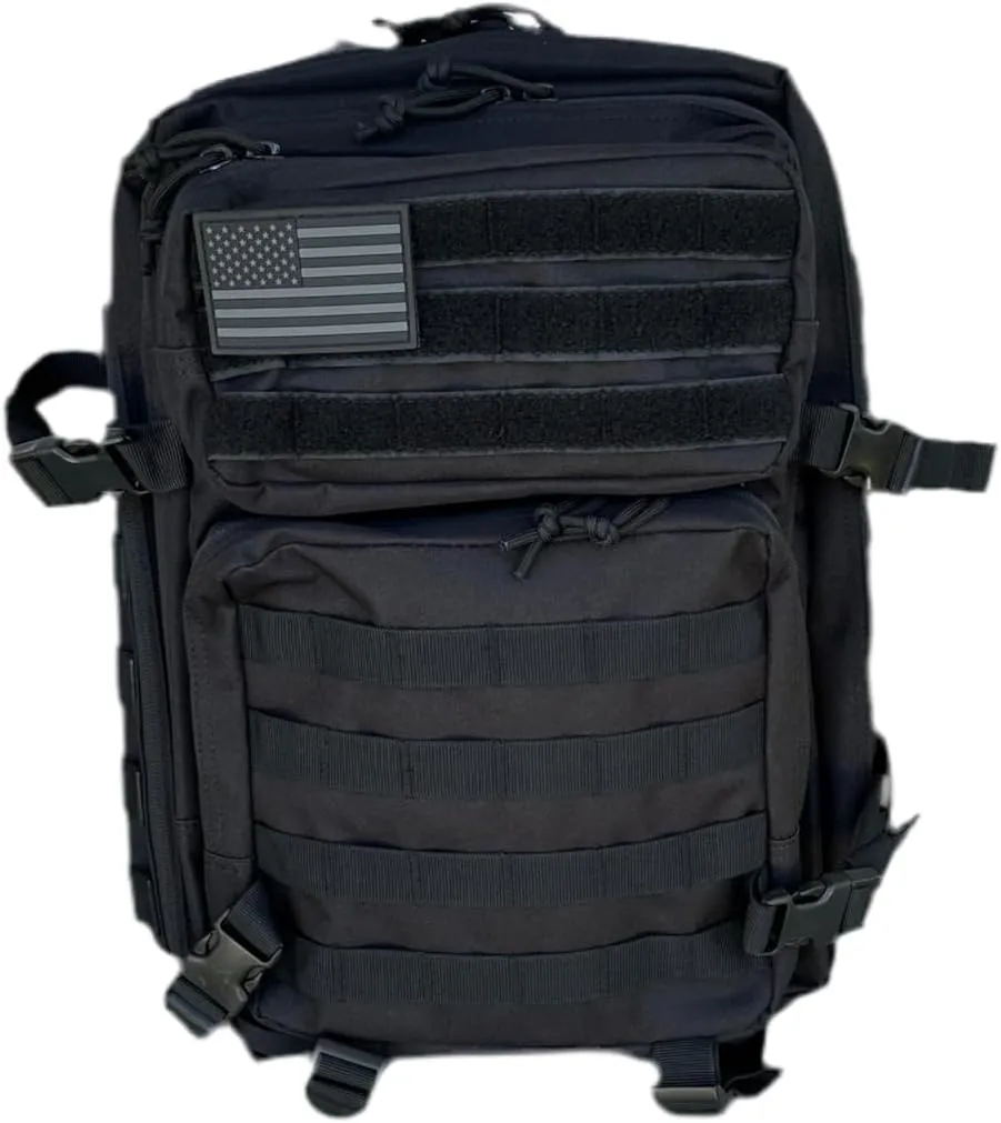40L Tactical Backpack – 900D/1000D Molle Assault Pack, 3-Day Survival, Hiking, Camping, Travel Gear (BLACKOUT STEALTH)