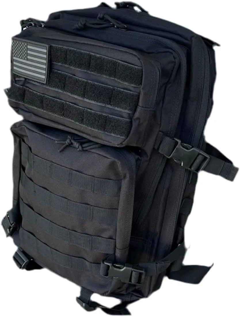 40L Tactical Backpack – 900D/1000D Molle Assault Pack, 3-Day Survival, Hiking, Camping, Travel Gear (BLACKOUT STEALTH)