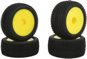 4Pcs RC Car Tires, Flexible Stable RC Off Road Car Tires, Strong Grip RC Car Wheels, Universal RC Rubber Tires, for 1/10 Off Road Vehicles Yellow