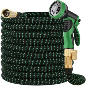 50 ft Expandable Garden Hose - Innovative Nano Superior Strength 3750D - 4 -Layer Latex Core Garden Hose - Expanding Water hoses- Extra Strong Brass Connectors/Storage Bag Garden Hoses