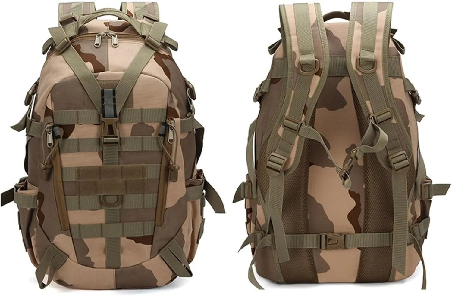 54L Military Tactical Backpack, Waterproof Hiking Rucksack, Army Assault Pack, Camping & Travel Bag for Outdoors