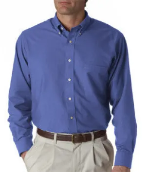 57800 Van Heusen Men's Classic Long-Sleeve Oxford English Blue