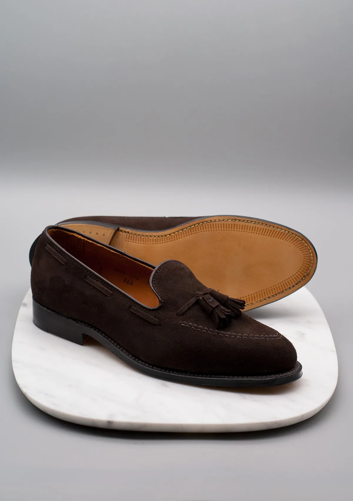666 Mocha Suede Tassel Loafer
