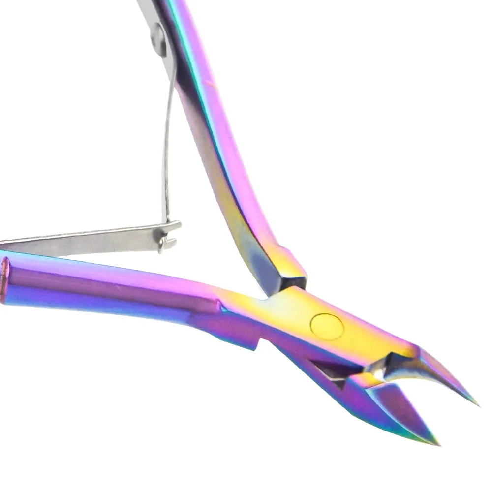 8Pieces Cuticle Trimmer Cuticle Nipper Cuticle Remover Cuticle Cutter with Cuticle Pusher Stainless Steel Cuticle Cutter Clipper Nail Tools for Fingernails and Toenails (Rainbow)