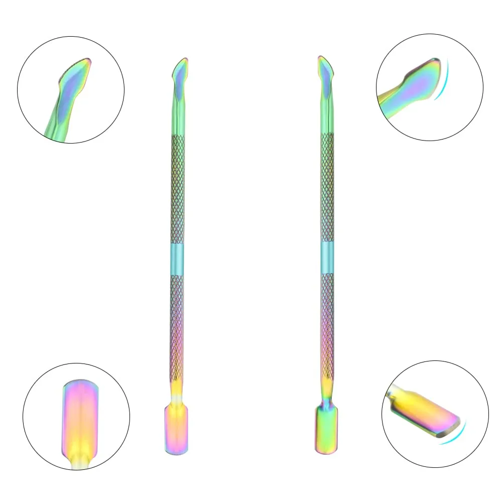 8Pieces Cuticle Trimmer Cuticle Nipper Cuticle Remover Cuticle Cutter with Cuticle Pusher Stainless Steel Cuticle Cutter Clipper Nail Tools for Fingernails and Toenails (Rainbow)