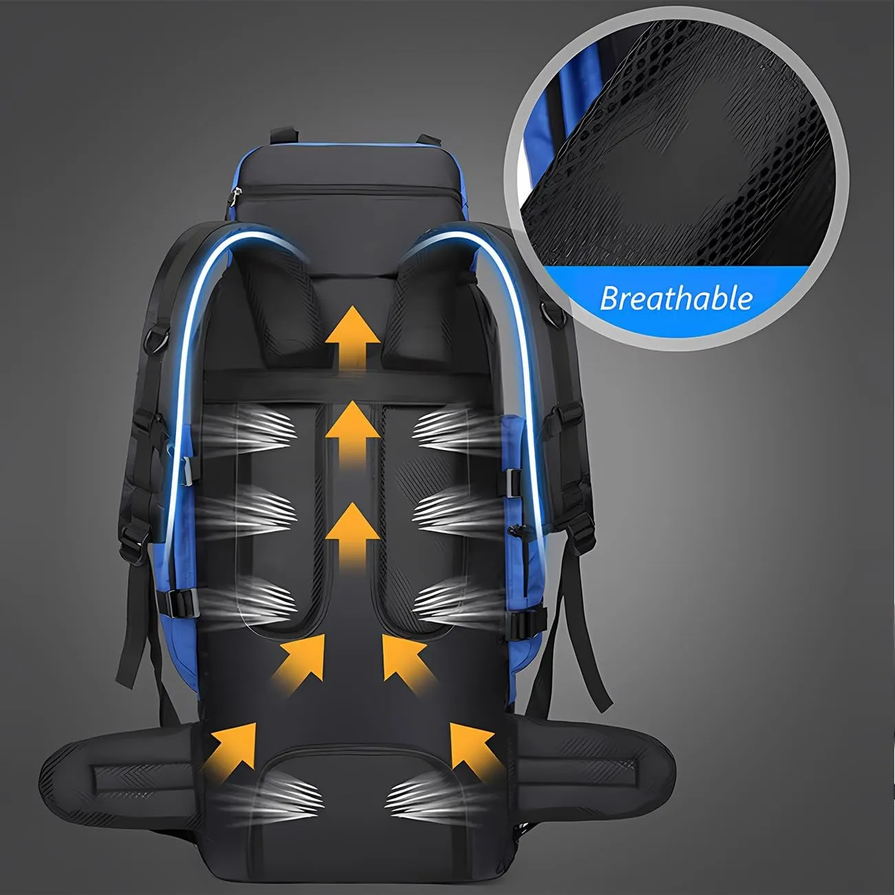90L Waterproof Hiking Backpack for Men – Large Capacity Lightweight Adjustable Straps – Trekking Camping Travel Red,90L
