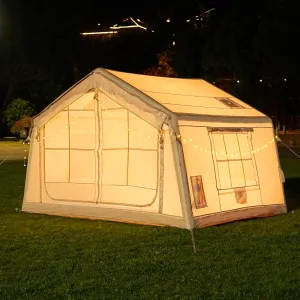 ABORON 2/6/8 Person Inflatable Camping Tent, Easy Setup Blow Up Tent with Hand Pump, PU3000mm Waterproof & Breathable 4 Season Glamping Tent for Outdoor Camping