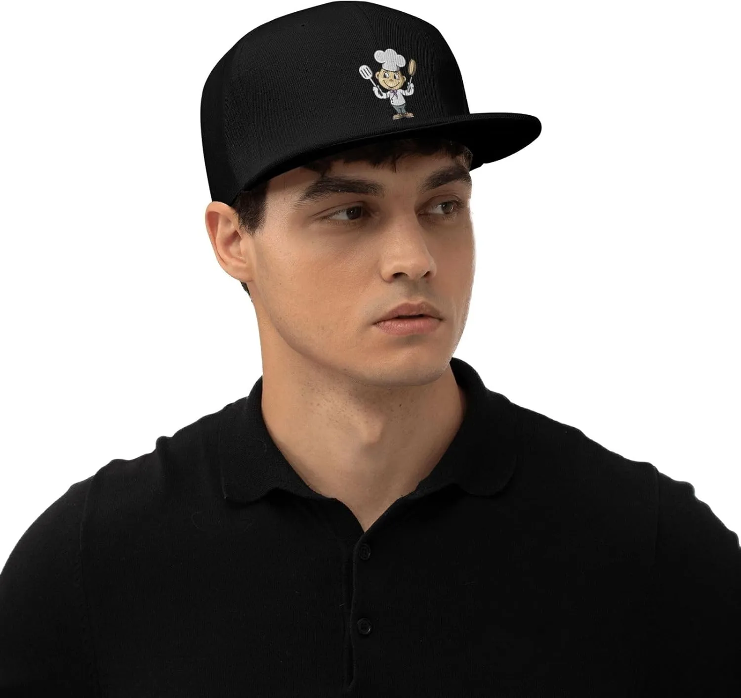 Adjustable Chef with Spatula and Frying Pan Snapback Hat for Men Women Baseball Cap Dad Hats