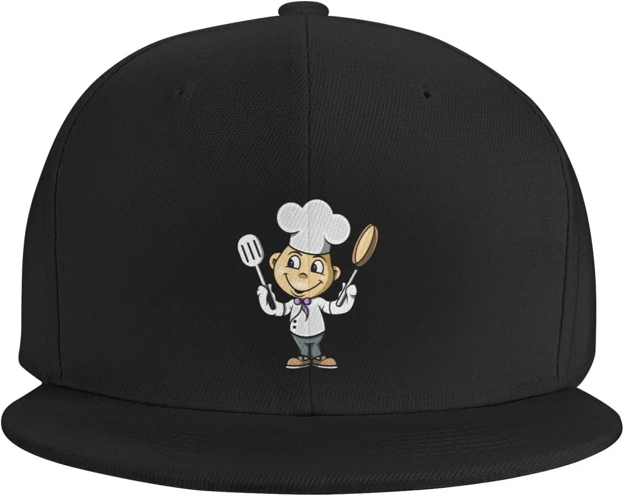 Adjustable Chef with Spatula and Frying Pan Snapback Hat for Men Women Baseball Cap Dad Hats