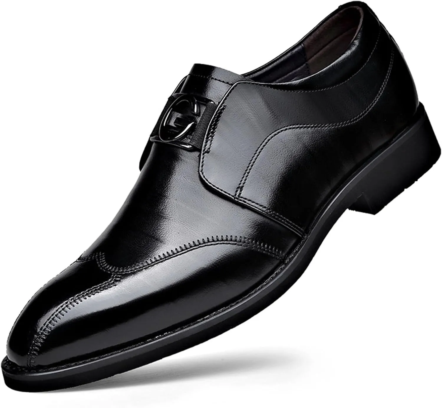 ADMLZQQ Men's Dress Shoes Classic Leather Formal Slip on Wedding Business Oxford Shoes