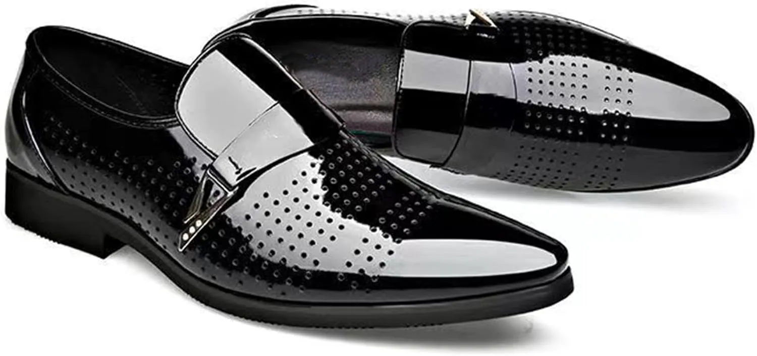 ADMLZQQ Men's Oxford Derby Leather Shoes Formal Business Dress Sneakers Casual Walking Driving Slip-On Penny