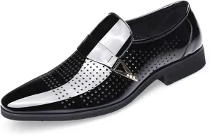ADMLZQQ Men's Oxford Derby Leather Shoes Formal Business Dress Sneakers Casual Walking Driving Slip-On Penny