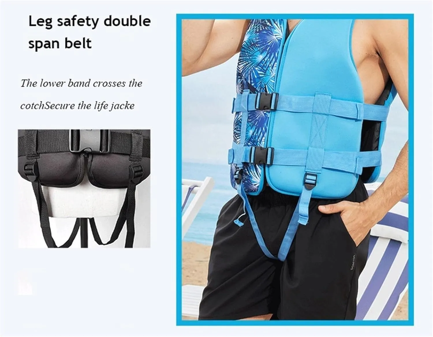 Adults Swim Vest with Adjustable Safety Buckle and Zipper, Fly Fishing Vest for Snorkeling, Kayaking, Boating