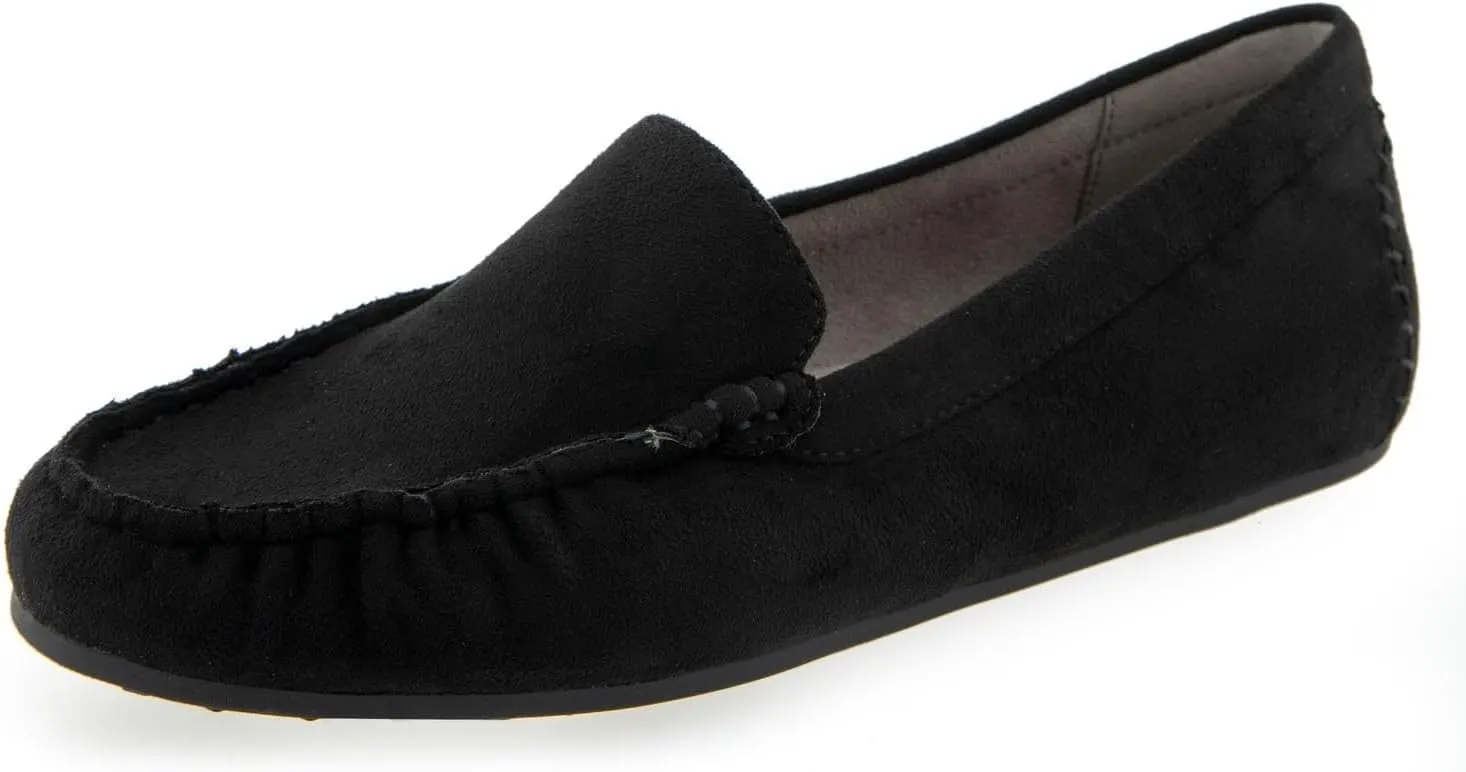 Aerosoles Women's Driving Style Loafer, Black Faux Suede, 7.5