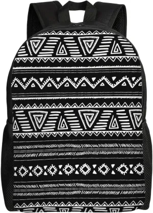 African Tribal Aztec Minimalist Laptop Backpack – Waterproof Business Travel Bag, Breathable Design, Modern Work & Leisure