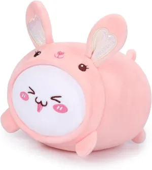 AIXINI Cute Cat Rabbit Plush Pillow 15.7” Kitten Bunny Stuffed Animal, Soft Kawaii Cat Plushie with Rabbit Outfit Costume, Hugging Plush Squishy Pillow Toy Gifts for Kids