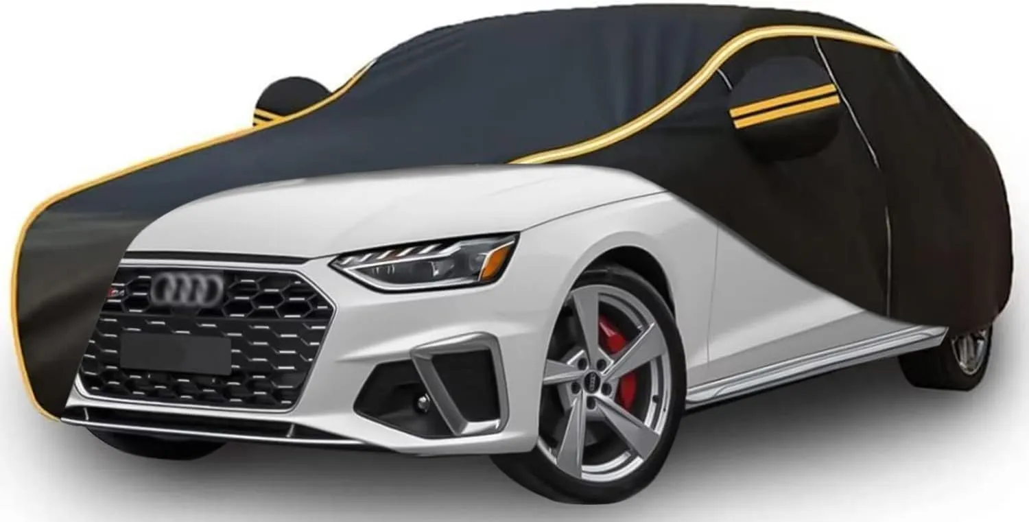 All Weather Waterproof car Cover for Audi 75 1969-1972,Zipper Cotton Universal, All-Weather UV Protection, Snow Proof, Wind Proof, dust Proof
