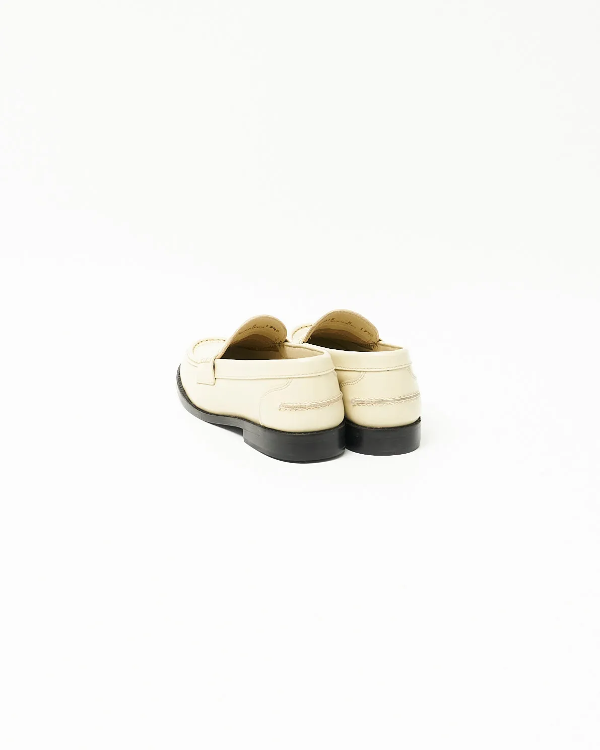 ALMOND TOE PENNY LOAFERS ECRU