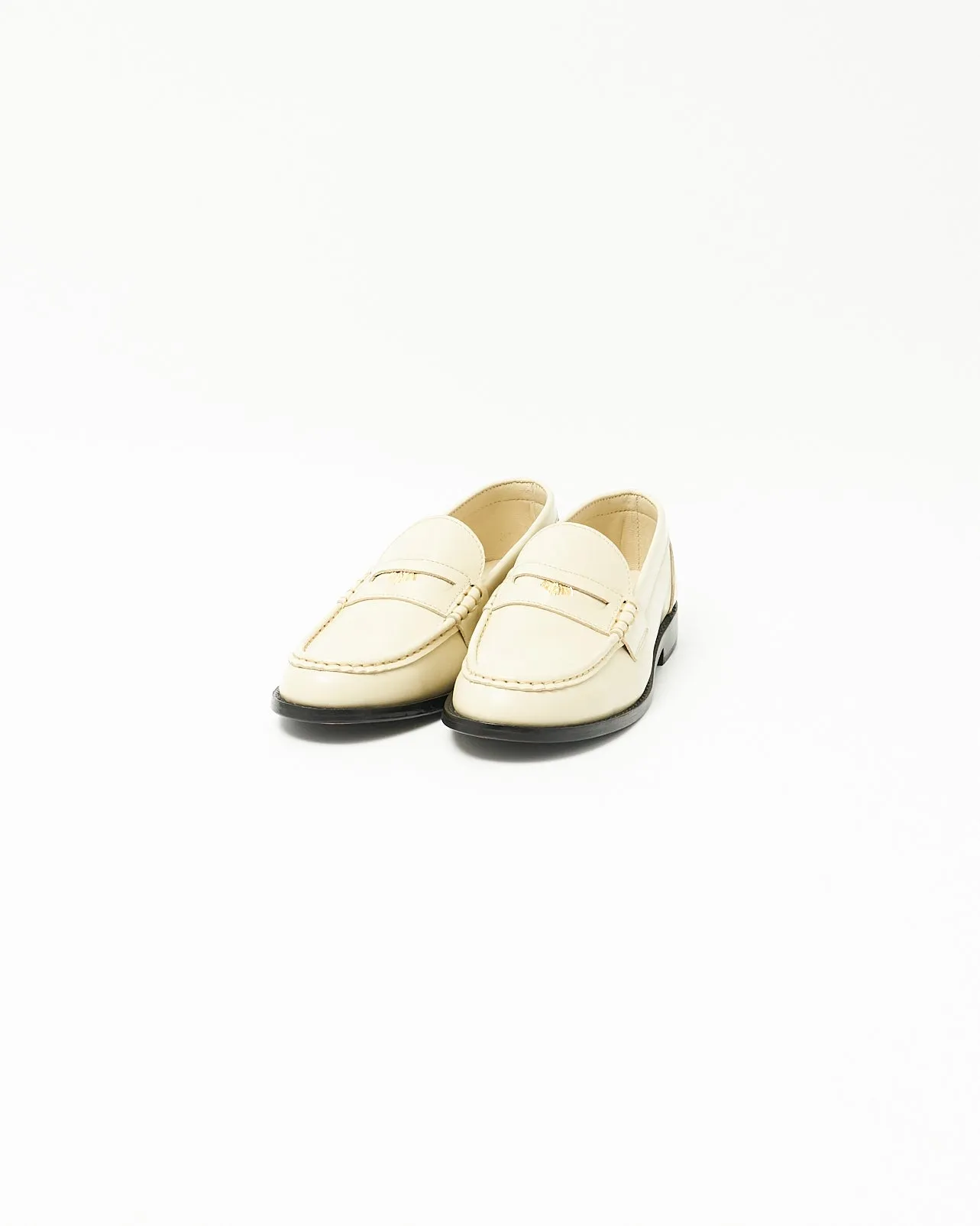ALMOND TOE PENNY LOAFERS ECRU