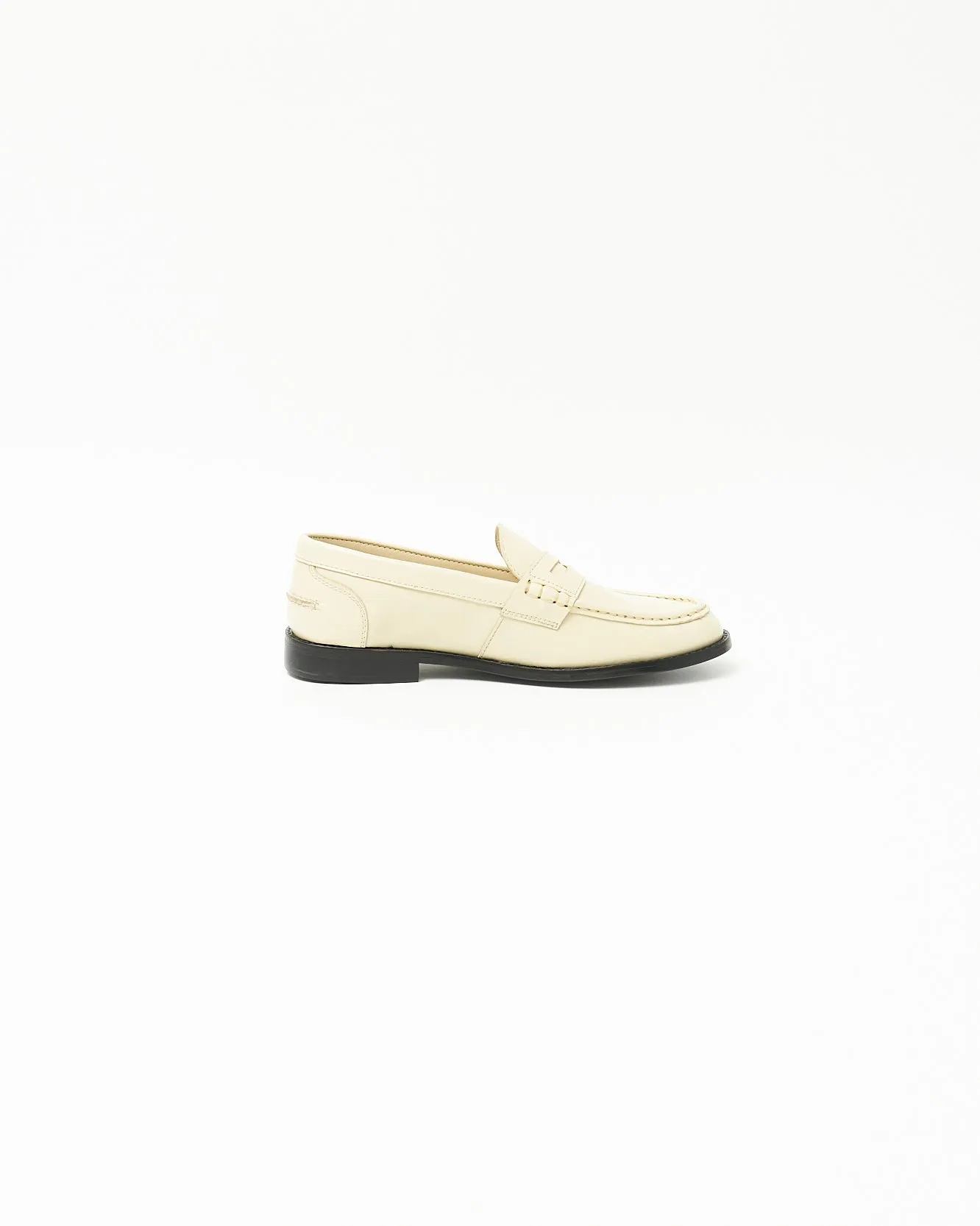 ALMOND TOE PENNY LOAFERS ECRU
