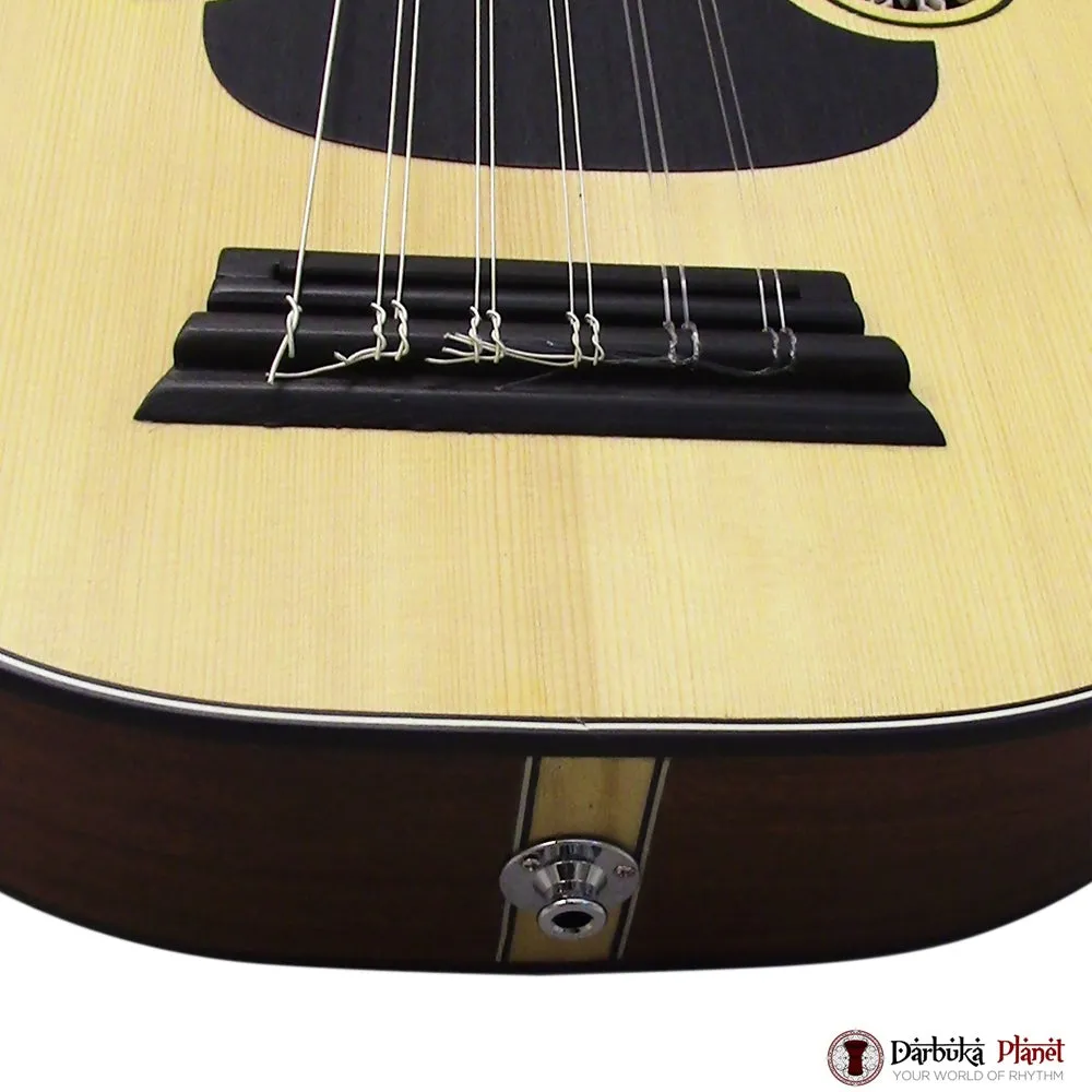 Amazing "Mahagony Star" Professional Turkish Flat Oud   Artec Bridge Pickup  Soft Case - Need Repair