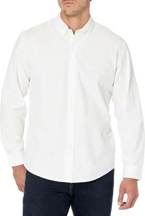 Amazon Essentials Men's Long-Sleeve Regular-Fit Stretch Oxford Shirt (Available in Big & Tall)