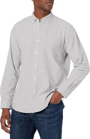 Amazon Essentials Men's Long Sleeve Shirts Casual - Regular-Fit Pocket Oxford