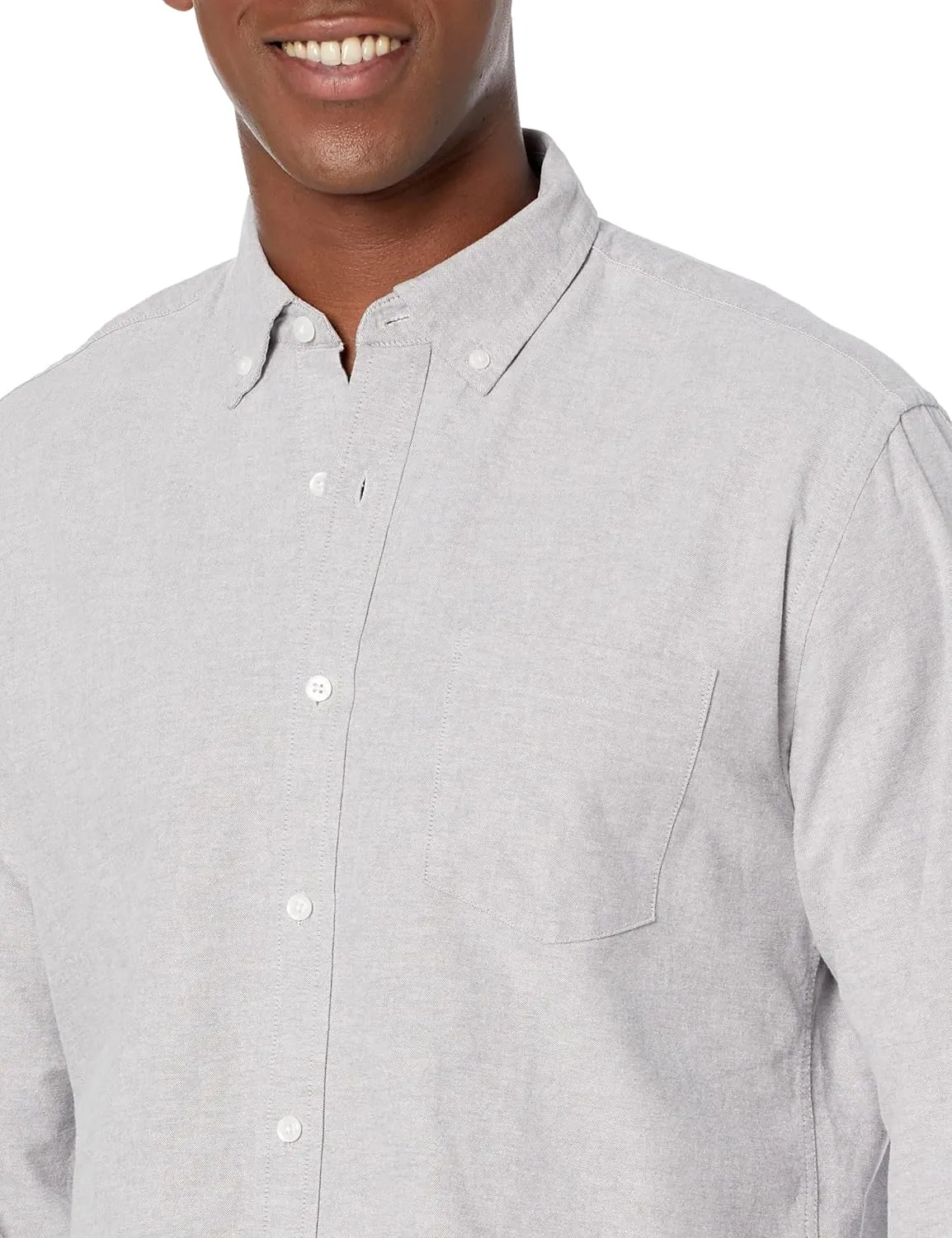 Amazon Essentials Men's Long Sleeve Shirts Casual - Regular-Fit Pocket Oxford