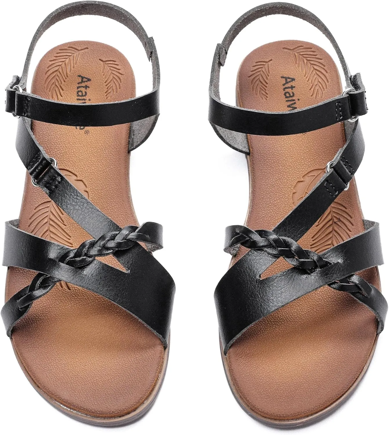 Ataiwee Women's Flat Slide Sandals - Fashion Slip On Flat Summer Shoes.