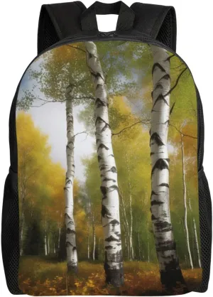 Backpack Casual Daypack for Men Women Birch Trees Laptop Backpack Lightweight Travel Bag Shoulder Bag for Work Hiking