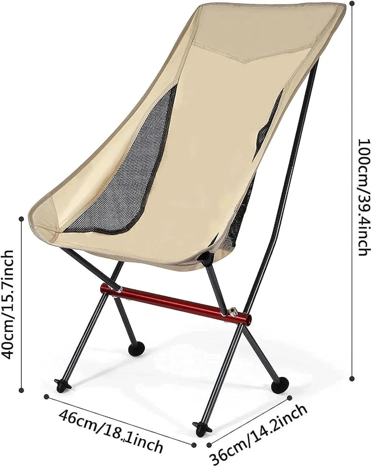 Backpacking Chair Compact & Portable Folding Chair, 600D Oxford Cloth Beach Camping for Hiking/Traveling/Outdoor Sports/Picnic Foldable
