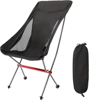 Backpacking Chair Compact & Portable Folding Chair, 600D Oxford Cloth Beach Camping for Hiking/Traveling/Outdoor Sports/Picnic Foldable