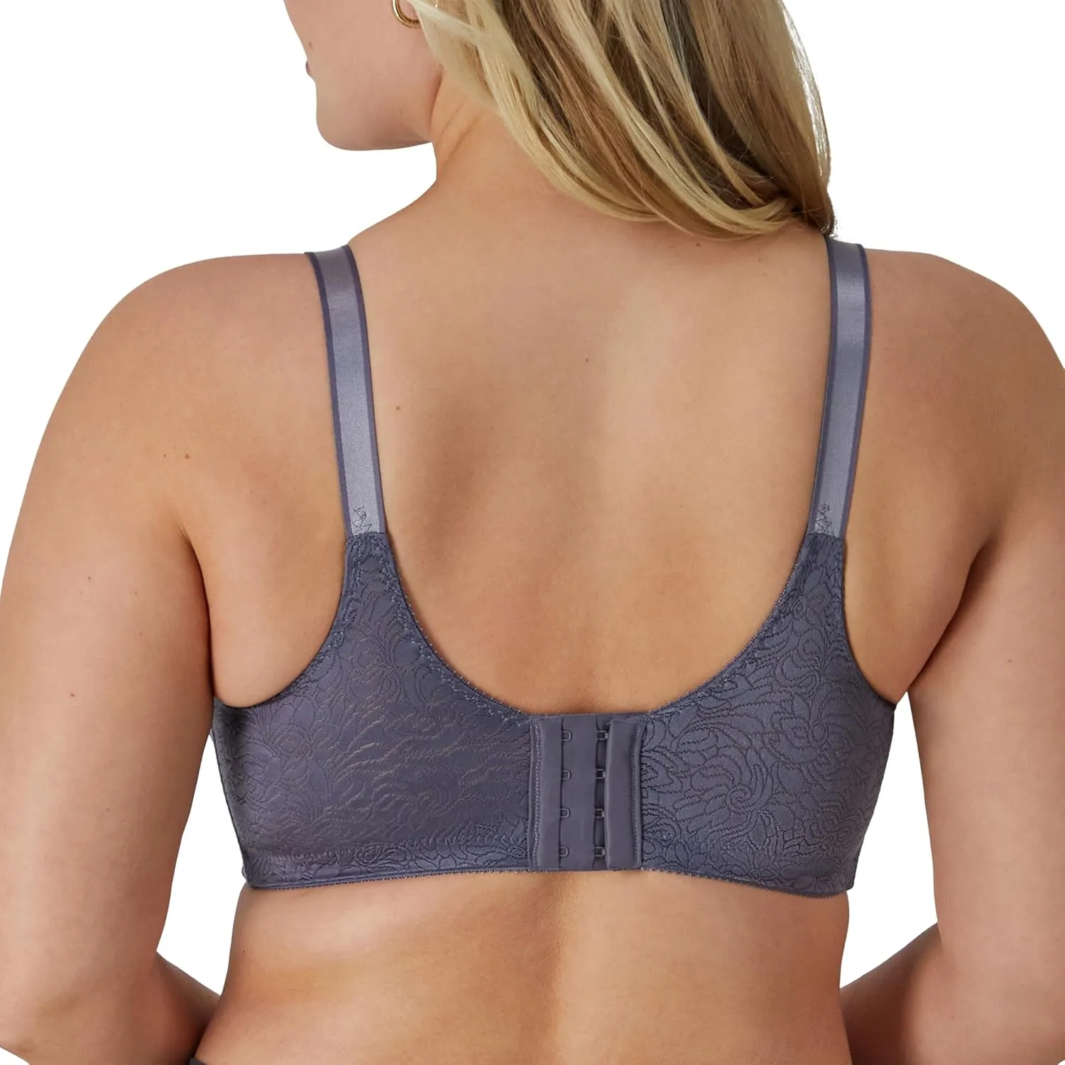 Bali Women's Double Support Wireless, Lace Bra with Stay-in-Place Straps, Full-Coverage