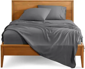 Bare Home Full Sheet Set - Luxury 1800 Ultra-Soft Microfiber Full Bed Sheets - Double Brushed - Deep Pockets - Easy Fit - 4 Piece Set - Bedding Sheets & Pillowcases (Full, Grey)