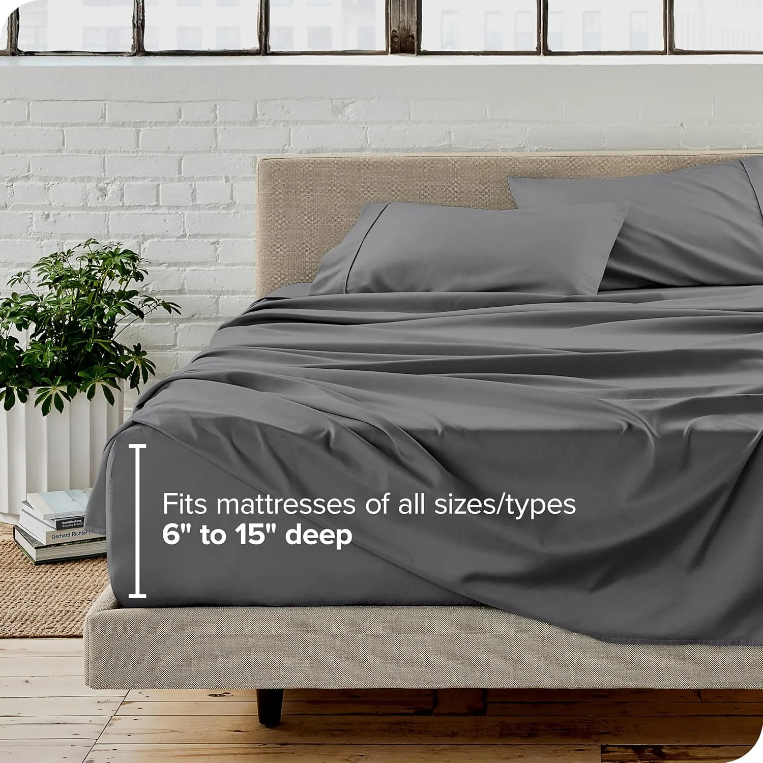 Bare Home Full Sheet Set - Luxury 1800 Ultra-Soft Microfiber Full Bed Sheets - Double Brushed - Deep Pockets - Easy Fit - 4 Piece Set - Bedding Sheets & Pillowcases (Full, Grey)