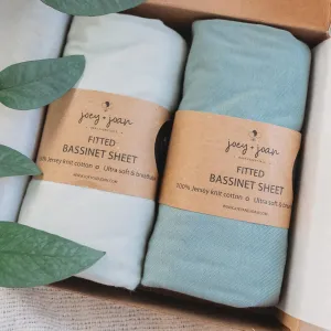 Bassinet Fitted Sheets for Halo Bassinest Swivel Sleeper Mattress – Snuggly Soft 100% Jersey Cotton – 2 Pack – Light   Dark Sage Green – 2 Pack